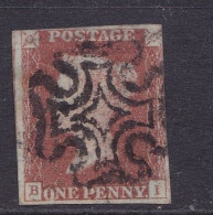 GB Victoria Line Engraved Penny Red Imperf With Maltese Cross - Oblitérés