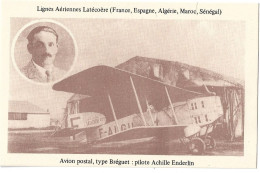 LIGNES AÉRIENNES LATÉCOERE  - AVION POSTAL, TYPE BREGUET - Pilote : Achille ENDERLIN - Aviateurs