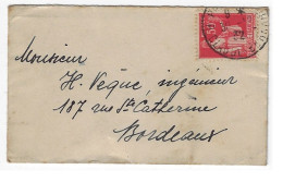 PARIS Enveloppe Carte De Visite Mignonnette 50c Paix Rouge Yv 283 Ob 1932 - Brieven En Documenten