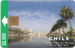 Chile - CTC - Estero Marga Marga (1st Issue), Gem1B White/Gold, No Moreno On Reverse, 11.1997, 2.000Cp$, 100.000ex, Used - Cile