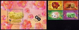 Hong Kong - 2019 - Lunar Year Of The Pig - Mint Stamp Set + Souvenir Sheet - Nuovi