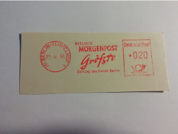 Germania - Berlin  Tempelhof 1 - Berliner Morgenpost 21.04.1956 - Franking Machines (EMA)