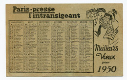 Calendrier 1950 - Paris-Presse / L'Intransigeant - Petit Format : 1941-60
