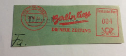 Germania - Berlin Dahlem - Die Neue Zeitung 29.10.1951 - Franking Machines (EMA)