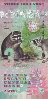 Faunus Island 3 Dollars 2020 RATON LAVEUR UNC  Emission Privée - Fiktive & Specimen