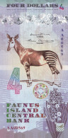 Faunus Island 4 Dollars 2020 OKAPI  Emission Privée UNC - Ficción & Especímenes