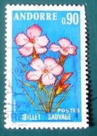 1973 Andorre Catal YVERT TELLIER N°231 Fleurs Des Vallées D'Andorre Oblitéré - Usati