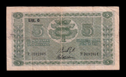 Finlandia Finland 5 Markkaa 1939 Pick 69a(5) Bc/Mbc F/Vf - Finlande