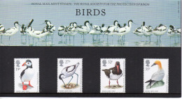GB GREAT BRITAIN 1989 CENTENARY OF ROYAL SOCIETY FOR THE PROTECTION OF BIRDS PRESENTATION PACK No 196 +ALL INSERTS RSPB - Presentation Packs