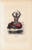 BALLERINA GIAVANESE 1845 ART SIGNED EVRARD DUVERGER - Estampes & Gravures