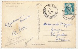 FRANCE - CPM De L'Ile D'Aix (Charente Maritime) Beau Cachet Tireté Du 1/1/195? - Manual Postmarks