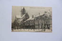 ETAMPES  -  91  -  La Place Saint Gilles En Hiver   -  Essonne - Etampes