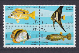 254 EGYPTE 1981 - Yvert 1172/75 - Poisson - Neuf ** (MNH) Sans Charniere - Nuevos