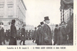 FAMILLES ROYALES - Funérailles De S.M. Léopold II - Le Prince Albert Derrière Le Char Funèbre  - Carte Postale Ancienne - Koninklijke Families