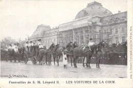 FAMILLES ROYALES - Funérailles De S.M. Léopold II - Les Voitures De La Cour - Carte Postale Ancienne - Familles Royales