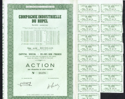 COMPAGNIE INDUSTRIELLE DU RUPEL - Action N° 58178 - BE - Boom - 1913 - CONSTRUCTION - Capital: 20.462.500 FB - Transports