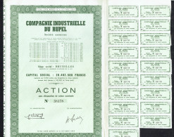 COMPAGNIE INDUSTRIELLE DU RUPEL - Action N° 58178 - BE - Boom - 1913 - CONSTRUCTION - Capital: 20.462.500 FB - Trasporti