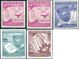 207726 MNH CHILE 1949 CENTENARIO DE LA ESCUELA DE ARTES Y OFICIOS - Sonstige & Ohne Zuordnung