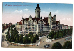 Allemagne -- LEIPZIG --Neues Rathaus Mit Rathausring (tramway).......colorisée...timbre...cachet - Leipzig