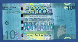 SAMOA - P.39a – 10 TALA ND (2008) UNC, S/n WT0000829 LOW SERIAL NUMBER - Samoa