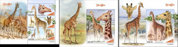 Sierra Leone 2022, Animals, Giraffes, 3val In BF+2BF - Giraffen