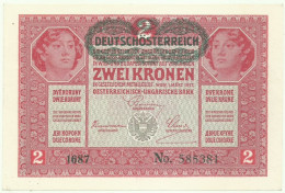 Austria - 2 Kronen - 1.3.1917 ( 1919 ) - Pick: 50 - Serie 1687 - Oesterreichisch-Ungarische Bank - Autriche