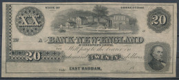 °°° USA - 20 DOLLARS 1860 BANK NEW ENGLAND °°° - Valuta Van De Bondsstaat (1861-1864)
