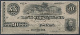 °°° USA - 20 DOLLARS 1860 BANK NEW ENGLAND °°° - Valuta Della Confederazione (1861-1864)