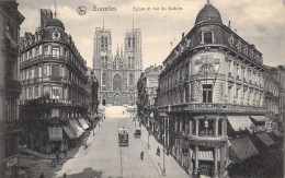 BELGIQUE - Bruxelles - Eglise Et Rue St. Gudule - Carte Postale Ancienne - Monuments, édifices