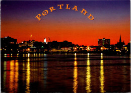 Oregon Portland Skyline At Night 2005 - Portland