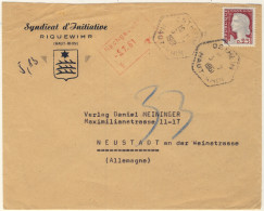 FRANCE - 1961- Yv.1263 Obl. "OSTHEIM / HAUT-RHIN" TàD Agence Postale Rurale Sur LSC Pour NEUSTADT, Allemagne - 1961-....