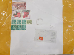 INDIA 2023 10 Stamps Definitive & Commemorative Franked On Registered Speed Post Cover As Per Scan - Agriculture