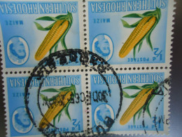 SOUTHERN RHODESIA  USED STAMPS BLOCK OF 4 FOOD    WITH POSTMARK - Southern Rhodesia (...-1964)