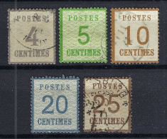 FRANCE Alsace-Lorraine 1870-71: Les Y&T 3,4b,5,7 Obl. CAD Et Y&T 6 Neuf* (petit Aminci) - Used Stamps