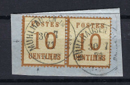 FRANCE Alsace-Lorraine 1871: Paire De Y&T 5, TB Obl. CAD "Mulhouse", Sur Fragment - Gebraucht