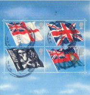 GREAT BRITAIN -2001 - MINIATURE SHEET OF FLAGS, USED.. - Hojas & Múltiples