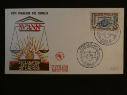 BR7 COTE DES SOMALIS BELLE LETTRE MAXI FDC  1963 +70F+AFF. PLAISANT + - Covers & Documents