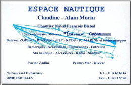 Très Rare Carte De Visite " ESPACE NAUTIQUE " Dernier Chantier Naval De Houilles 78 - Yvelines - Bateau - Autres & Non Classés