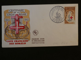 BR7 COTE DES SOMALIS BELLE LETTRE FDC  1980 A PARIS FRANCE +50F CROIX ROUGE +AFF. PLAISANT + - Lettres & Documents