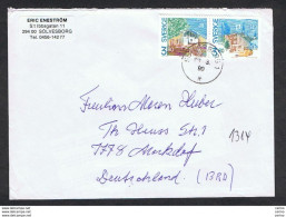 SWEDEN: 1990 COVERT WITH EUROPA CEPT 3 K. 80 (1572 A) SE TENANT - TO GERMANY - Lettres & Documents