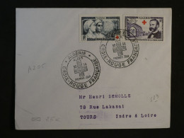 BR7 ALGERIE  BELLE LETTRE  1954 CROIX ROUGE  ALGER  A TOURS  FRANCE +  +AFF. PLAISANT + - Briefe U. Dokumente