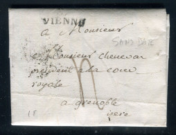 Marque Postale De Vienne Sur Lettre Avec Texte ( Sans Date ) Pour Grenoble  - Réf A 99 - 1801-1848: Précurseurs XIX