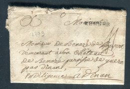 Marque Postale De Rennes Sur Lettre Avec Texte ( Détérioré) Pour Le Châtelain De Benazé Par Dinan En 1779 - Réf A 104 - 1701-1800: Precursores XVIII