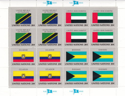 United Nations  Flag Of The Nations  MNH** Tanzania; UAE; Ecuador; Bahamas - Blocks & Sheetlets