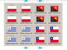 United Nations  Flag Of The Nations  MNH** Poland; Papua New Guinea; Uruguay; Chile - Blokken & Velletjes