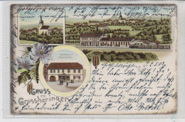 0-5321 GROSSHERINGEN, Lithographie, Handlung Von J. Baumgarten, Bahnhof, Kirche - Bad Sulza