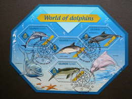 Dolphins. Delfine. Dauphins # Solomon Islands # 2014 Used S/s #828 Marine Mammals - Dauphins