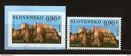 SK 2017 EUROPA Yvert 715/716 Les 2 Timbres Dentelé Et Non Debtelé Auto Adhésif Château De LIETAVA - Ongebruikt