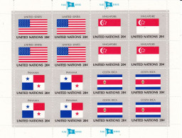 United Nations  Flag Of The Nations  MNH** USA; Singapore; Panama; Costa Rica - Blokken & Velletjes