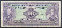 °°° VENEZUELA 10 BOLIVARES 1977 °°° - Venezuela